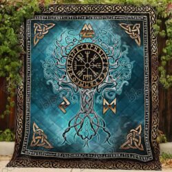 Yggdrasil Tree Of Life With Vegvisir Quilt Geembi™