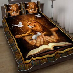 Jesus, The Lamb And The Lion Quilt Bedding Set Geembi™