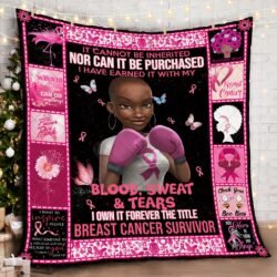 Breast Cancer Awareness - Black Woman Quilt Blanket Geembi™