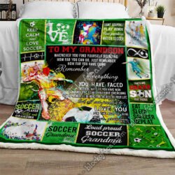 To My Grandson, Soccer Sofa Throw Blanket NP357 Geembi™
