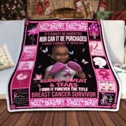 Breast Cancer Awareness - Black Woman Sofa Throw Blanket Geembi™