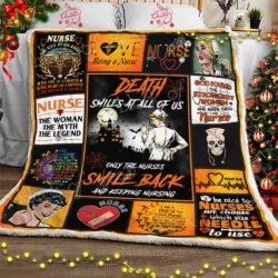 Death Smiles At All Of Us  Only Nurse Smile Back  Sofa Throw Blanket  Geembi™