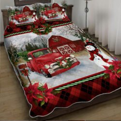 Christmas Bedding Red Truck Christmas Farmhouse Quilt Bedding Set TRN1511QS