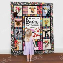 Psalm 46:10 - Floral Cow Quilt DH500 Geembi™