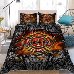 Firefighter Courage Fire Honor Rescue Quilt Bedding Set Geembi™