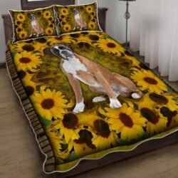 Boxer Sunflower Quilt Bedding Set Geembi