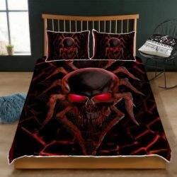 Red Spider Skull Quilt Bedding Set Geembi™