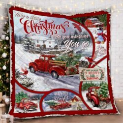 Red Truck. Take A Little Christmas With You Quilt Blanket Geembi™