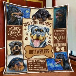 Just A Girl Who Loves Rottweilers Quilt Blanket Geembi™