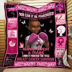 Breast Cancer Awareness - Black Woman Quilt Blanket Geembi™