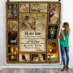 To My Son, I Am The Storm, Love Mom, Lion Sofa Throw Blanket Geembi™
