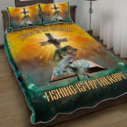 Jesus Is My Savior Fishing Is My Therapy Quilt Bedding Set Geembi™