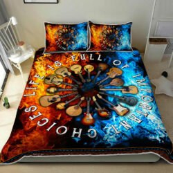 Life is Full of Important Choices. Guitar Lover Quilt Bedding Set Geembi™