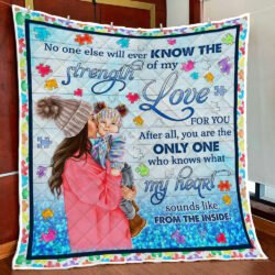 Mom To Son Autism Awareness Quilt Blanket Geembi™