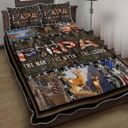Papa. The Man, The Myth, The Legend. Deer Hunting Quilt Bedding Set Geembi™