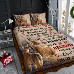 To My Wife. Deer Quilt Bedding Set Geembi™