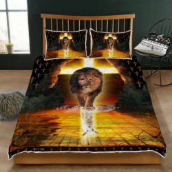 Jesus Is Alive, The Lion And The Lamb Quilt Bedding Set Geembi™