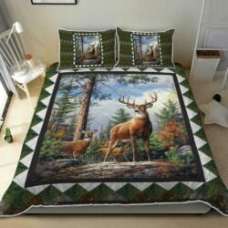 Deer In Forest Quilt Bedding Set Geembi™