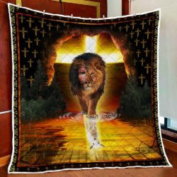 Jesus Is Alive, The Lion And The Lamb Quilt Blanket Geembi™