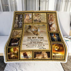 To My Son, I Am The Storm, Love Mom, Lion Sofa Throw Blanket Geembi™