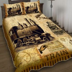 Old Time Vintage Steam Train Quilt Bedding Set Geembi™