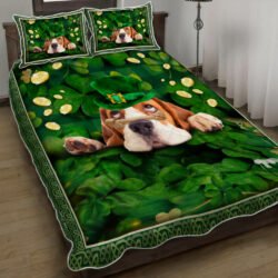 Beagle Shamrock St Patrick's Day Quilt Bedding Set Geembi™