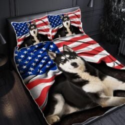 Husky American Patriot Quilt Bedding Set THH2903QSv26