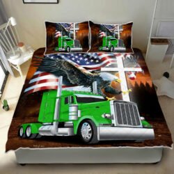 American Eagle Green Trucker Quilt Bedding Set Geembi™