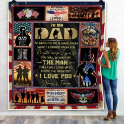 To My Dad, Thank You For Your Sacrifices, Veteran Quilt Blanket Geembi™