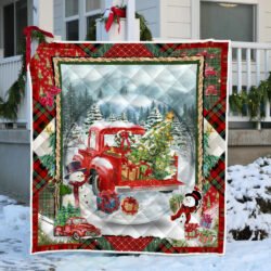 Red Truck Christmas Quilt Blanket PSL853Qv4