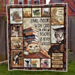 Cats And Books Quilt Blanket THH3489Q