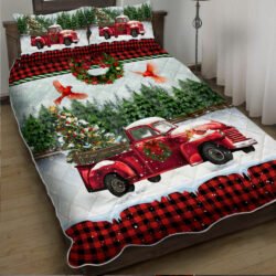 Christmas Red Truck Quilt Bedding Set TRN1403QS