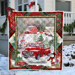 Red Truck Christmas Quilt Blanket PSL853Qv5