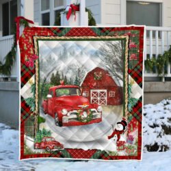 Red Truck Christmas Quilt Blanket PSL853Qv3
