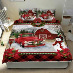 Christmas Farmhouse Pillowcase Red Truck Christmas Pillowcase TRN453Pv1
