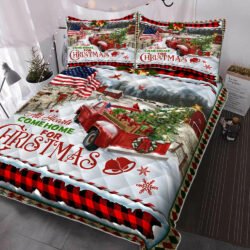 Christmas Red Truck American Quilt Bedding Set DDH2926QSv1