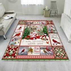 Red Truck Rug I Am Always With You Christmas Cardinal LHA1917R