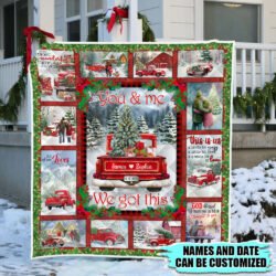 Personalized Quilt To My Love. You And Me, We Got This. Christmas Red Truck Quilt Blanket THB3586QCT