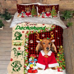 Christmas Dachshund Quilt Bedding Set MLH2006QS