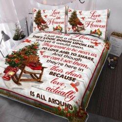 Christmas In Heaven. Love Actually Is All Around Quilt Bedding Set MBH241QS
