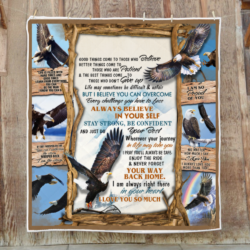 Personalized To My Boy. For Son. Grandson Spread Your Wings Eagle Quilt Blanket THH2832QCT