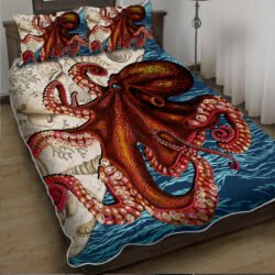 Beach Bedding Ocean Octopus Quilt Bedding Set TRN1554QS