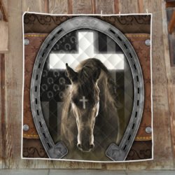 Horse Quilt Blanket Jesus And Black Horse ANT288Q