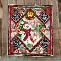 Snowman Christmas. Snowflakes Are Kisses From Heaven Quilt Blanket THN3603Q