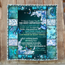 Personalized To Daughter. Granddaughter. With Brave Wings She Flies. Butterfly Quilt Blanket THB2809QCTv1