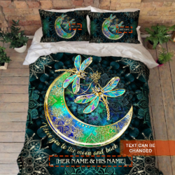 Personalized Hippie Quilt Bedding Set Dragonfly BNL152QSv1CT