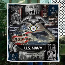 US Navy Veteran Sofa Throw Blanket I Regret Nothing BNL49Bv1