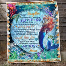 Mermaid Quilt Blanket To My Daughter I Love You To The Moon And Back BNL50Q