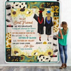 Personalized BFF Graduate  We Are Sisters By Heart Sofa Throw Blanket PN0404B