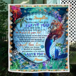 Mermaid Sofa Throw Blanket To My Daughter I Love You To The Moon And Back BNL50B